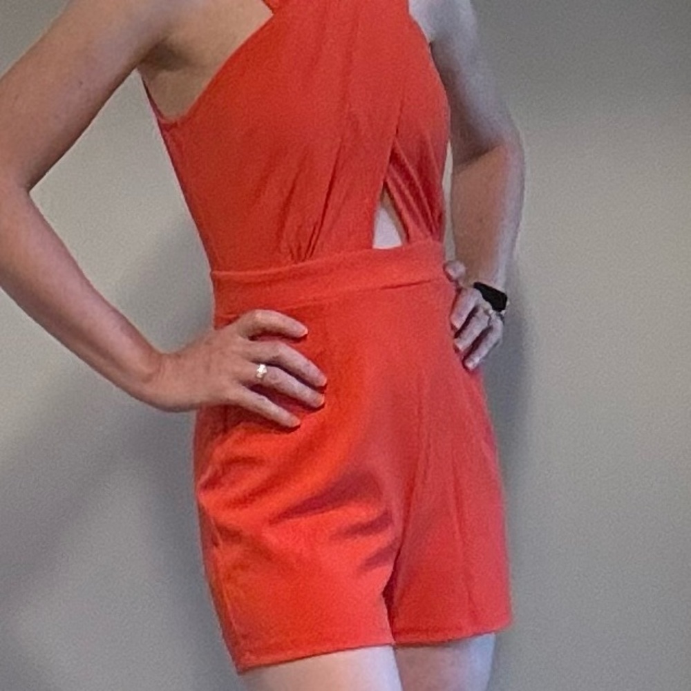 Bar III Vibrant Red Sleeveless Romper
